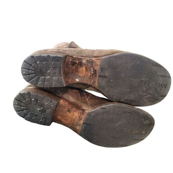 Alberto Fermani Ankle Boots Sueded Women's Distressed Boho Sz 40 Brown - Picture 4 of 10